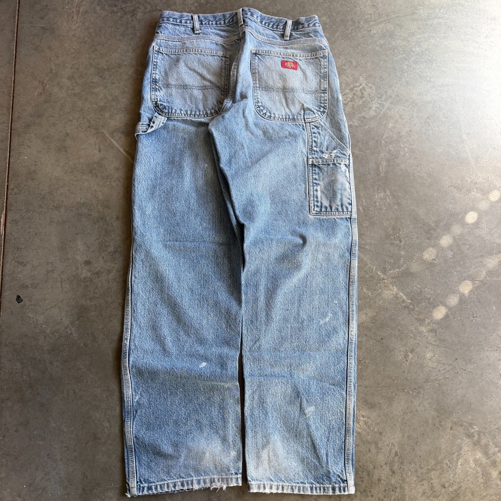Vintage 90s Dickies Distressed Carpenter Jeans Paint Splatter Workwear Men 31x31